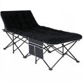 Three-quarter view of a gray multifunctional folding table from LedgeandLilac, showing its compact, portable design for versatile use.